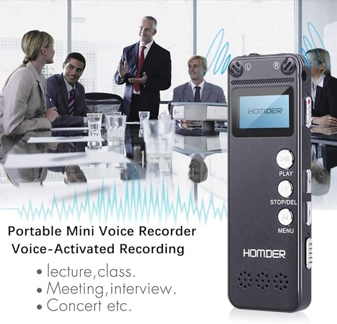 Digital Voice Recorder, Homder USB Professional Dictaphone Recorder with MP3 Player