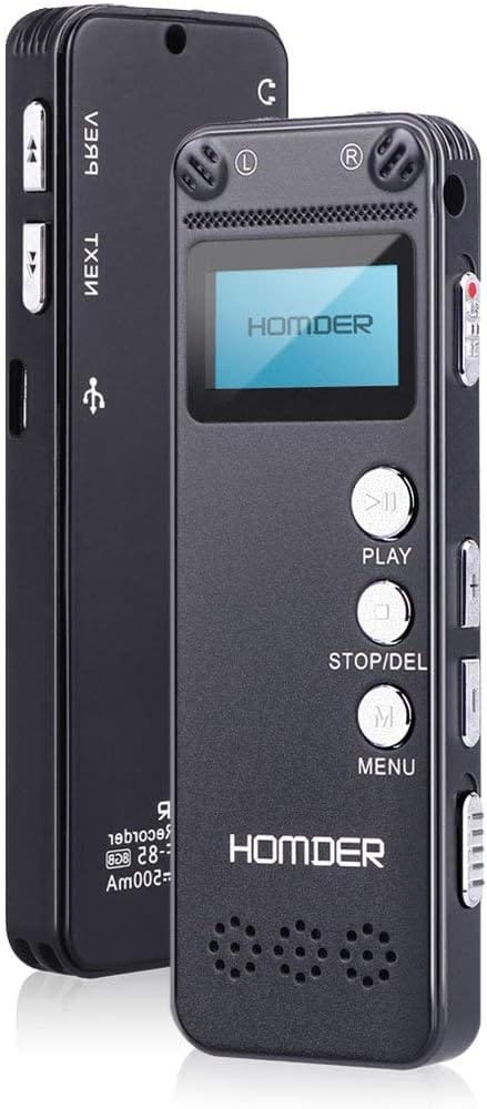 Digital Voice Recorder, Homder USB Professional Dictaphone Recorder with MP3 Player
