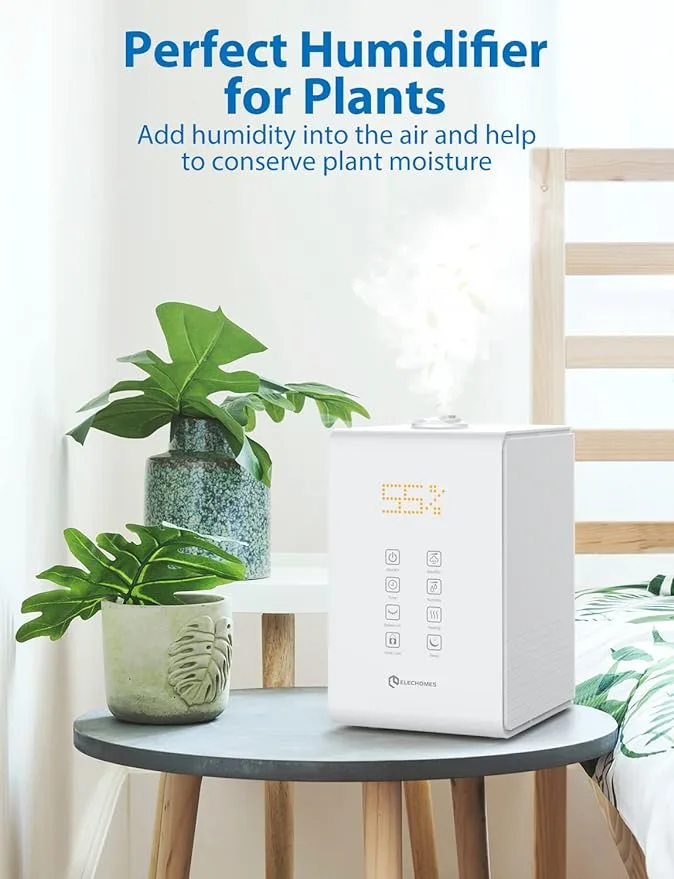 Elechomes Humidifier for Large Room Bedroom Plants, SH8820 Warm and Cool Mist Humidifiers, 5.5L