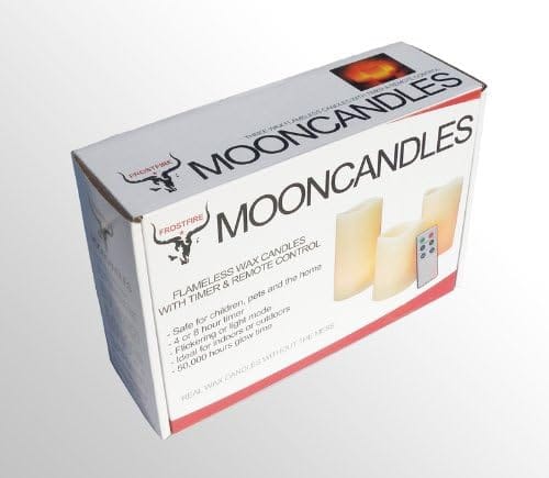 Flameless LED Candles – 3 Mooncandles with Remote Control