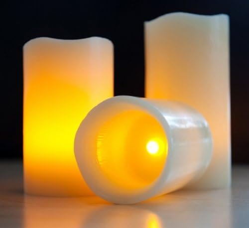 Flameless LED Candles – 3 Mooncandles with Remote Control