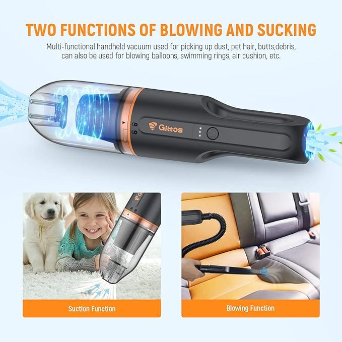 Gittos Handheld Vacuum, Handheld Vacuum Cleaner Cordless Rechargeable