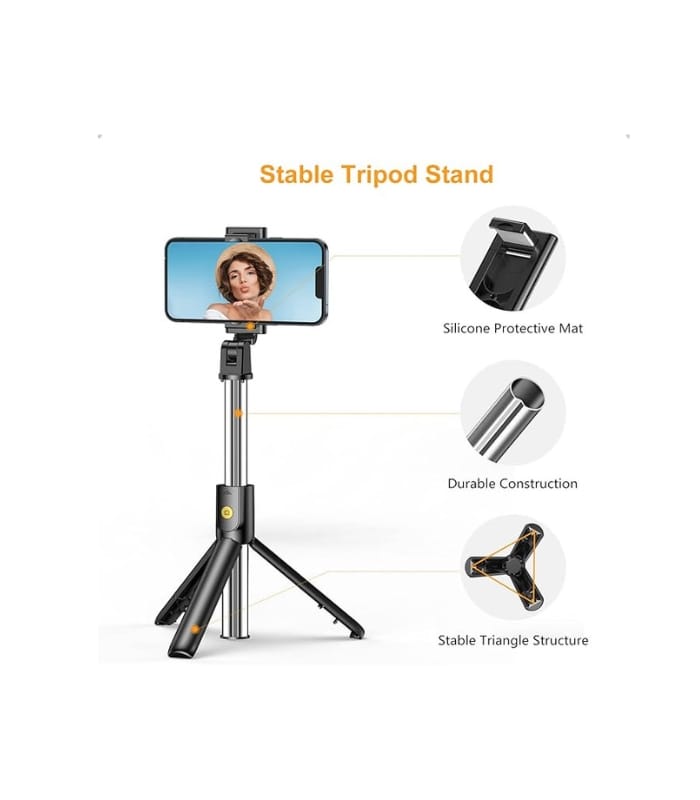 Gritin Selfie Stick, 4 in 1 Bluetooth Selfie Stick Tripod