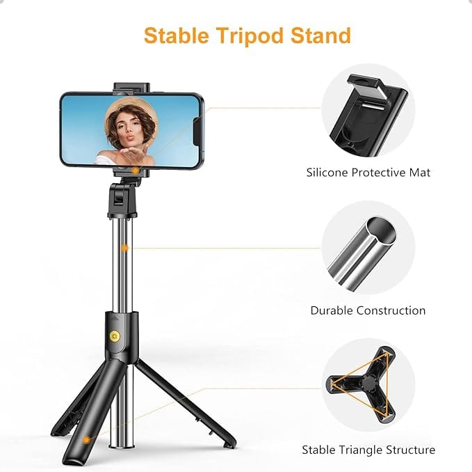 Gritin Selfie Stick, 4 in 1 Bluetooth Selfie Stick Tripod