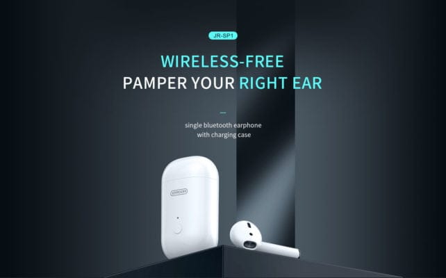 JOYROOM JR-SP1 SINGLE BLUETOOTH EARPHONE WITH CHARGING CASE – WHITE
