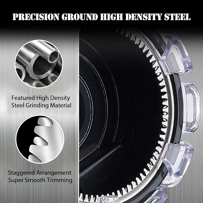 【Home Haircut Kit】 360° rotating cutter head, create professional short styles at home; Ultra sharp circular blades cut in any direction to deliver precise, safe results, and the unique lock in guide combs make it impossible to shift lengths mid cut 【USB Rechargeable and Portable】USB Fast charge in 1.5h, you can plug into the USB interface to charge, it can use up to 60mins. Cordless hair clipper for men, compact light-size, easy to carry, and put in the bag, great for travel or business trips 【Comes with Guide Combs】This shortcut pro self-haircut kit comes with 2 adjustable guide combs(5/7/9/15/17/19mm) for hair trimmer. A precision cutting system makes it a wonderful trimmer. 【Waterproof And Easy To Maintain】Waterproof design, Trimmed hair can be washed directly under the tap.