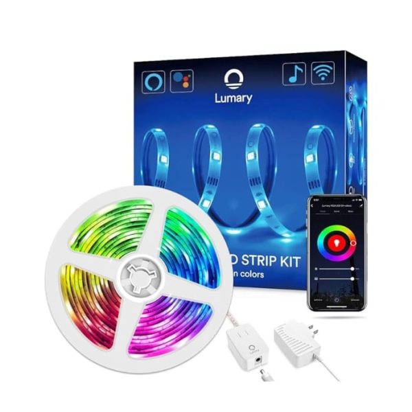 Lumary Smart WiFi LED Strip Lights 16.4Ft/5M - Rope Lights Color Changing RGB LED