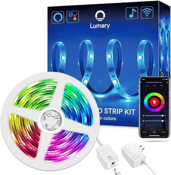 Lumary Smart WiFi LED Strip Lights 16.4Ft/5M – Rope Lights Color Changing RGB LED