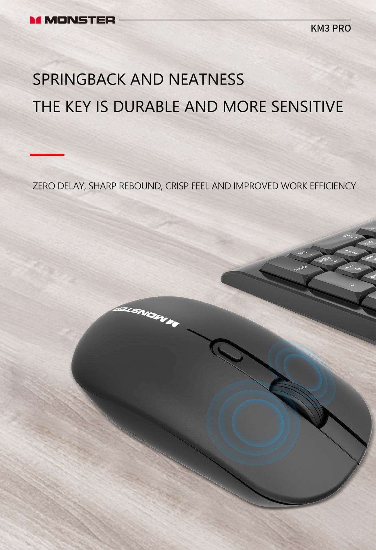 MONSTER AIRMARS KM3 PRO WIRELESS KEYBOARD & MOUSE