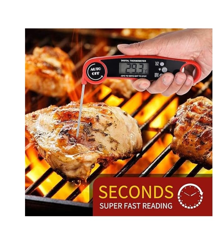 Meat Thermometer Instant Read, Digital Food Thermometer with Backlight and Calibration