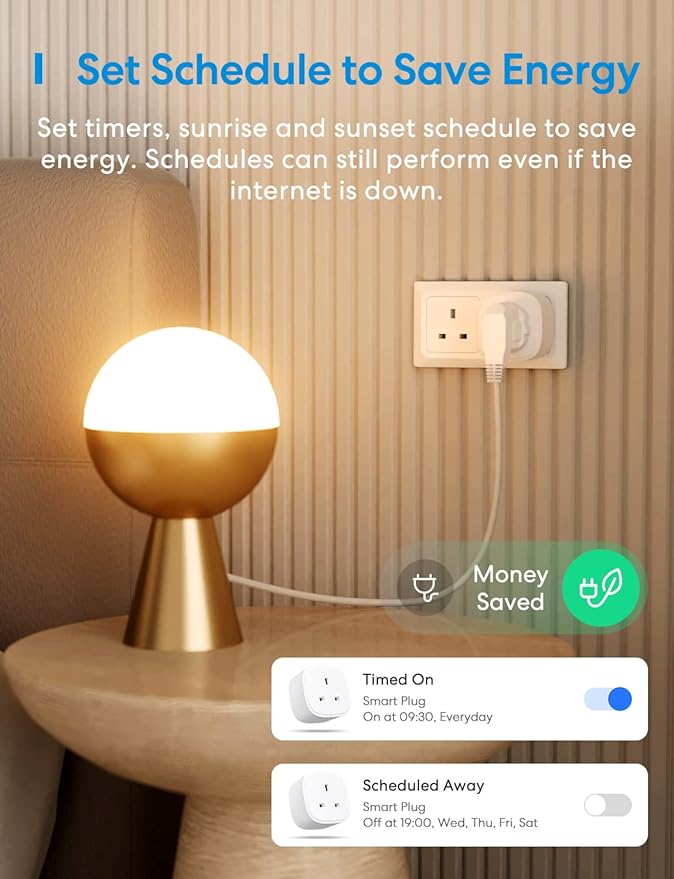 Meross Smart Plug Remote Control Plug Socket UK Smart Plugs that Work with Alexa, Google Home Pack Of 4