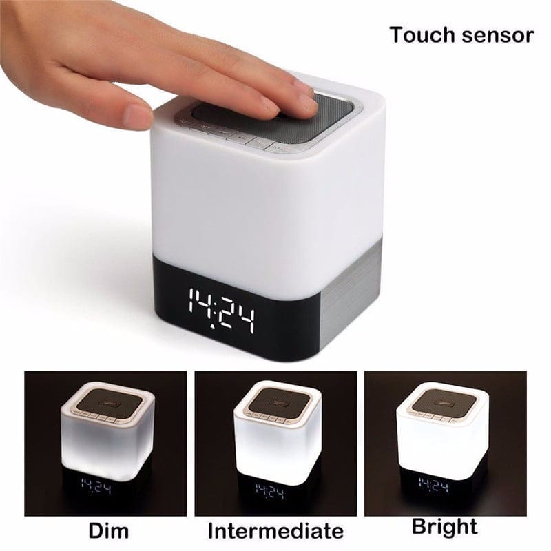 Mini Wireless Bluetooth Speaker LED Alarm Clock Time Setting Subwoofer