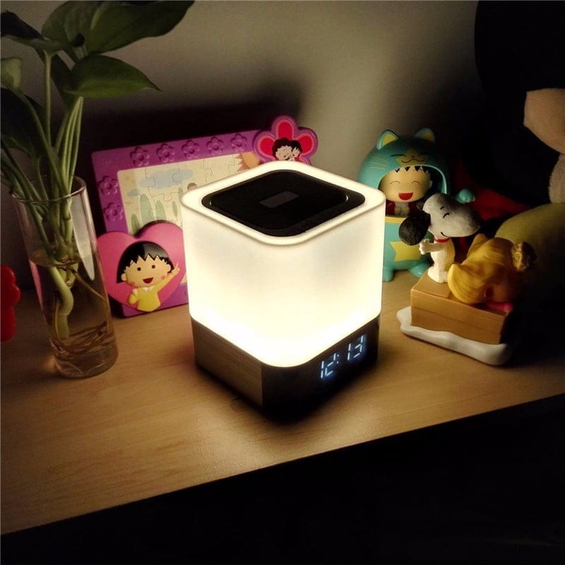 Mini Wireless Bluetooth Speaker LED Alarm Clock Time Setting Subwoofer