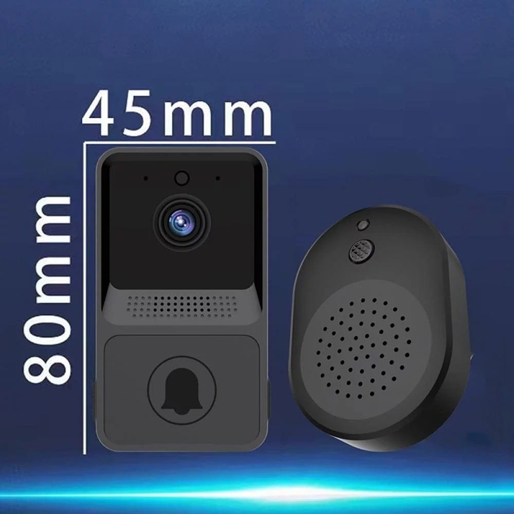 Mini Wireless Doorbell Camera WiFi Smart Home Security Camera with Chime, Black