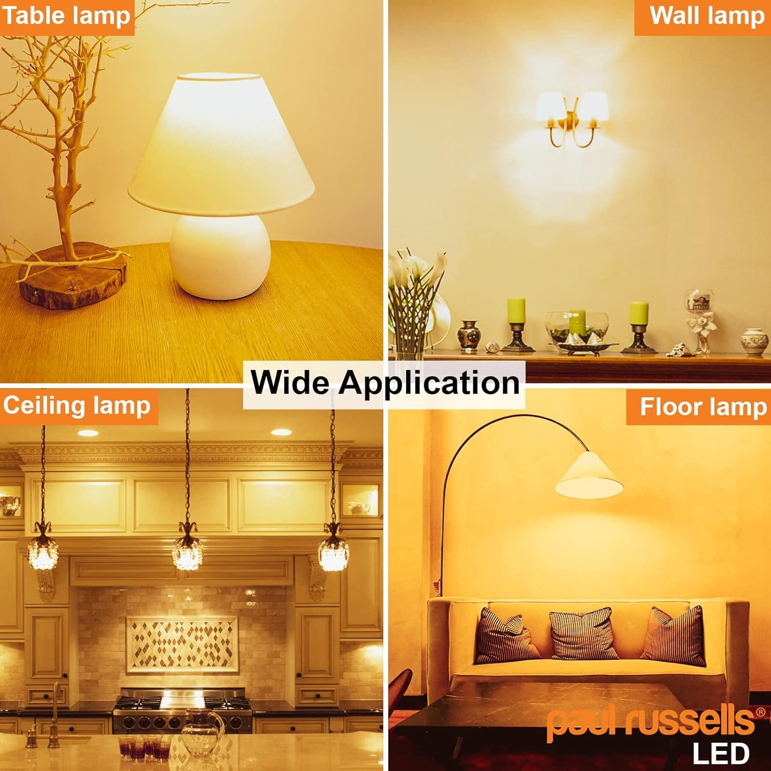 Paul Russells LED Golf Ball Light, Small Edison Screw SES, 25w Pack of 6