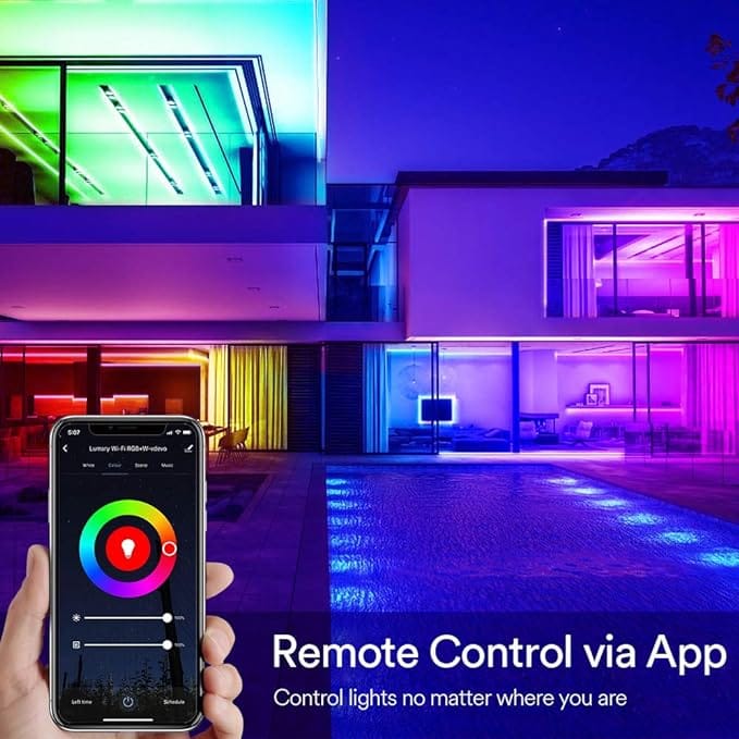 Lumary Smart WiFi LED Strip Lights 16.4Ft/5M – Rope Lights Color Changing RGB LED