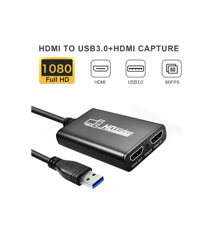 SKEIDO 1080P Game Video Capture Box Live Streaming Dongle HDMI-compatible to USB 3.0 For PS3 PS4