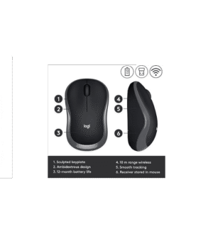 Logitech M185 Wireless Mouse, 2.4GHz with USB Mini Receiver, 12-Month Battery Life