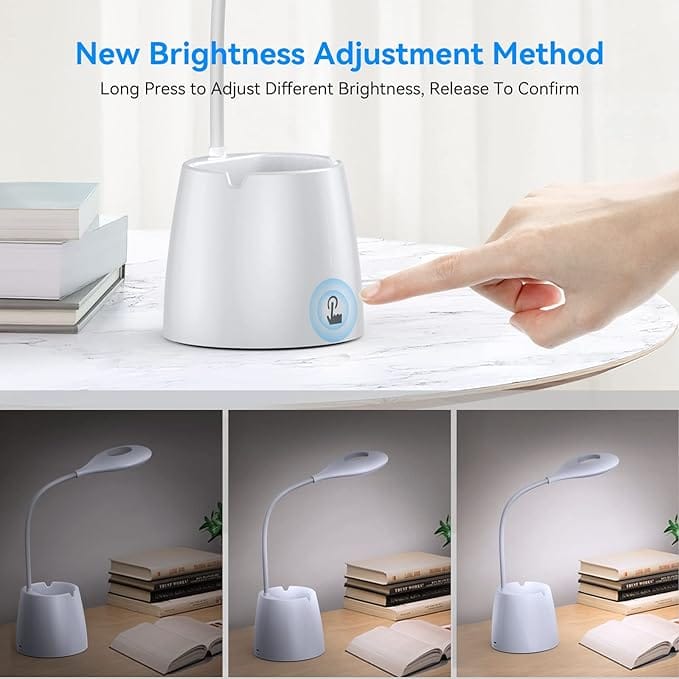 VOXON LED Table lamp with pen & phone holder, USB Rechargeable Table Lamp