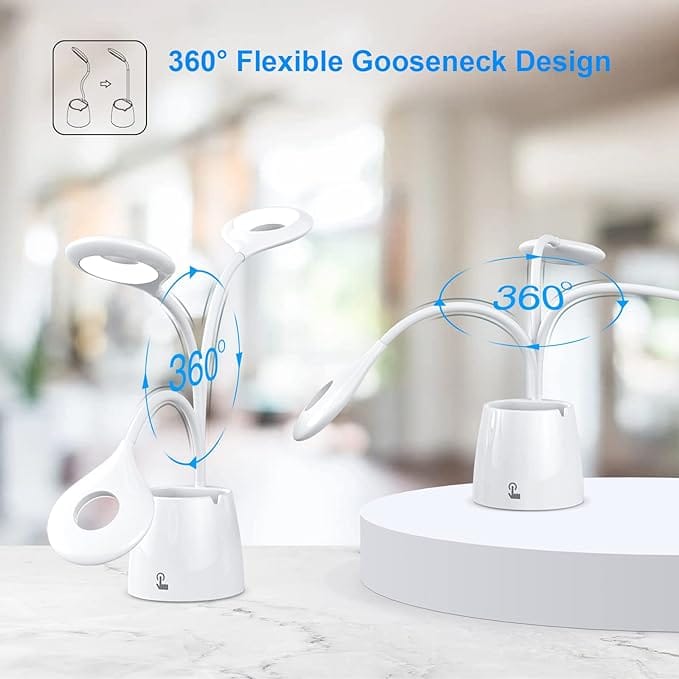 VOXON LED Table lamp with pen & phone holder, USB Rechargeable Table Lamp