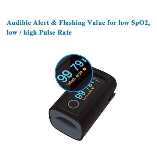 Wellue Oxysmart Bluetooth Fingertip Blood Oxygen Saturation Monitor with Alarm