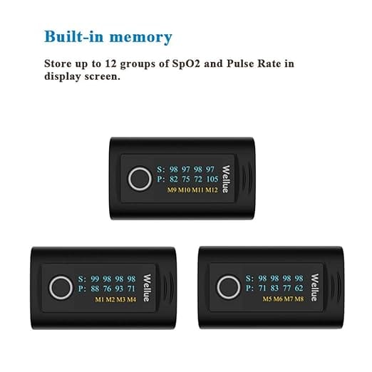 Wellue Oxysmart Bluetooth Fingertip Blood Oxygen Saturation Monitor with Alarm