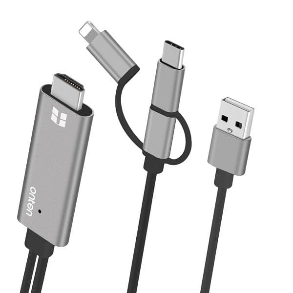 Onten Lightning/ USB-C/ microUSB To HDMI Cable 1.8M OTN-7537A