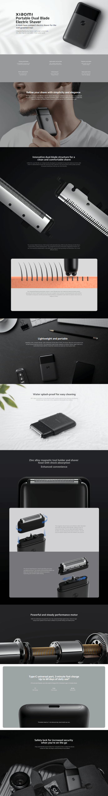 XIAOMI PORTABLE DUAL BLADE ELECTRIC SHAVER