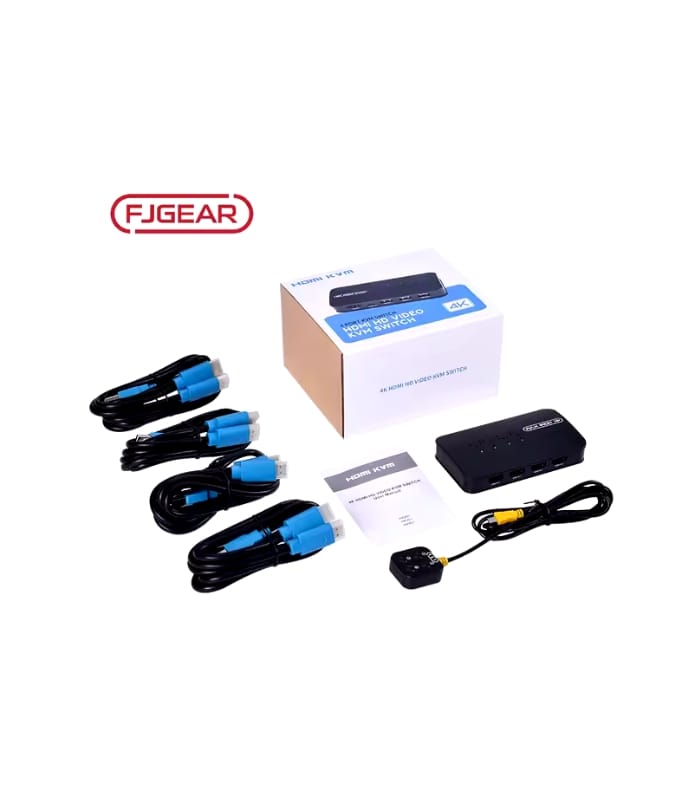 FJGEAR FJ-HK401 4 In 1 Out HDMI To KVM HD Video Switcher