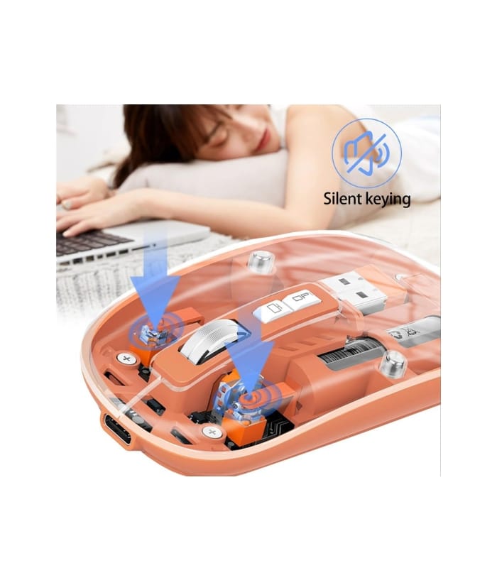 Mouse Wireless M233,Transparent Magnetic Mouse 2.4G Rechargeable for PC Rechargeable