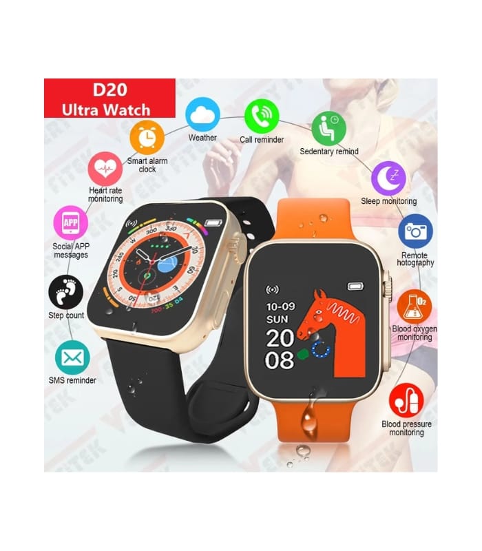 D20 Ultra Smartwatch Heart Rate Blood Pressure Oxygen