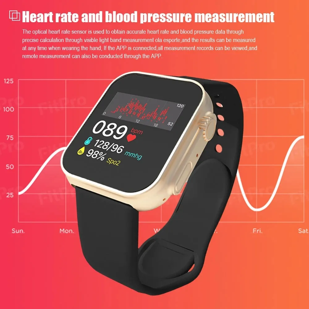 D20 Ultra Smartwatch Heart Rate Blood Pressure Oxygen
