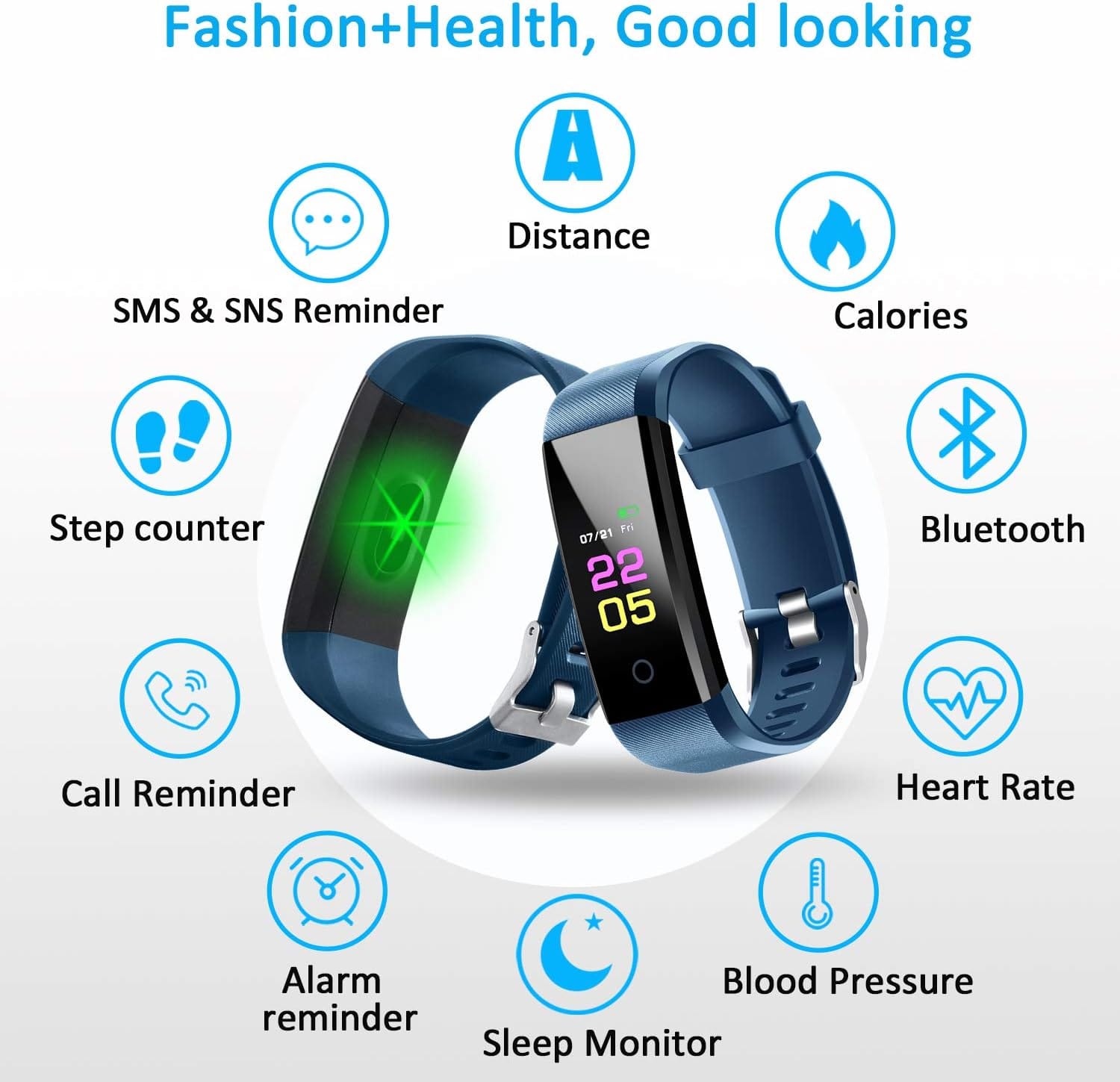 Oumuele Fitness Tracker Hr, Kids Activity Tracker Watch Android with Heart Rate Monitor