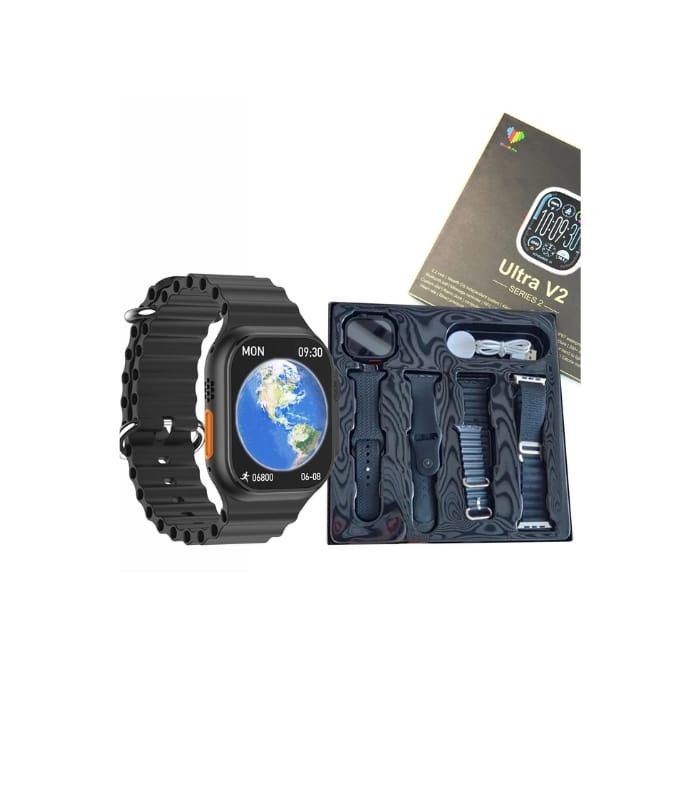Ultra V2 2.2 inch Large Screen With 4 Straps Smart Watch