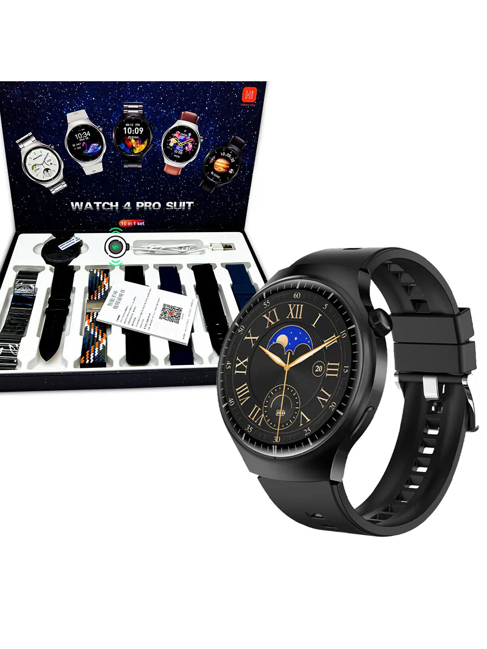 Watch 4 Pro Suit Smartwatch WITH 7 STRAPS