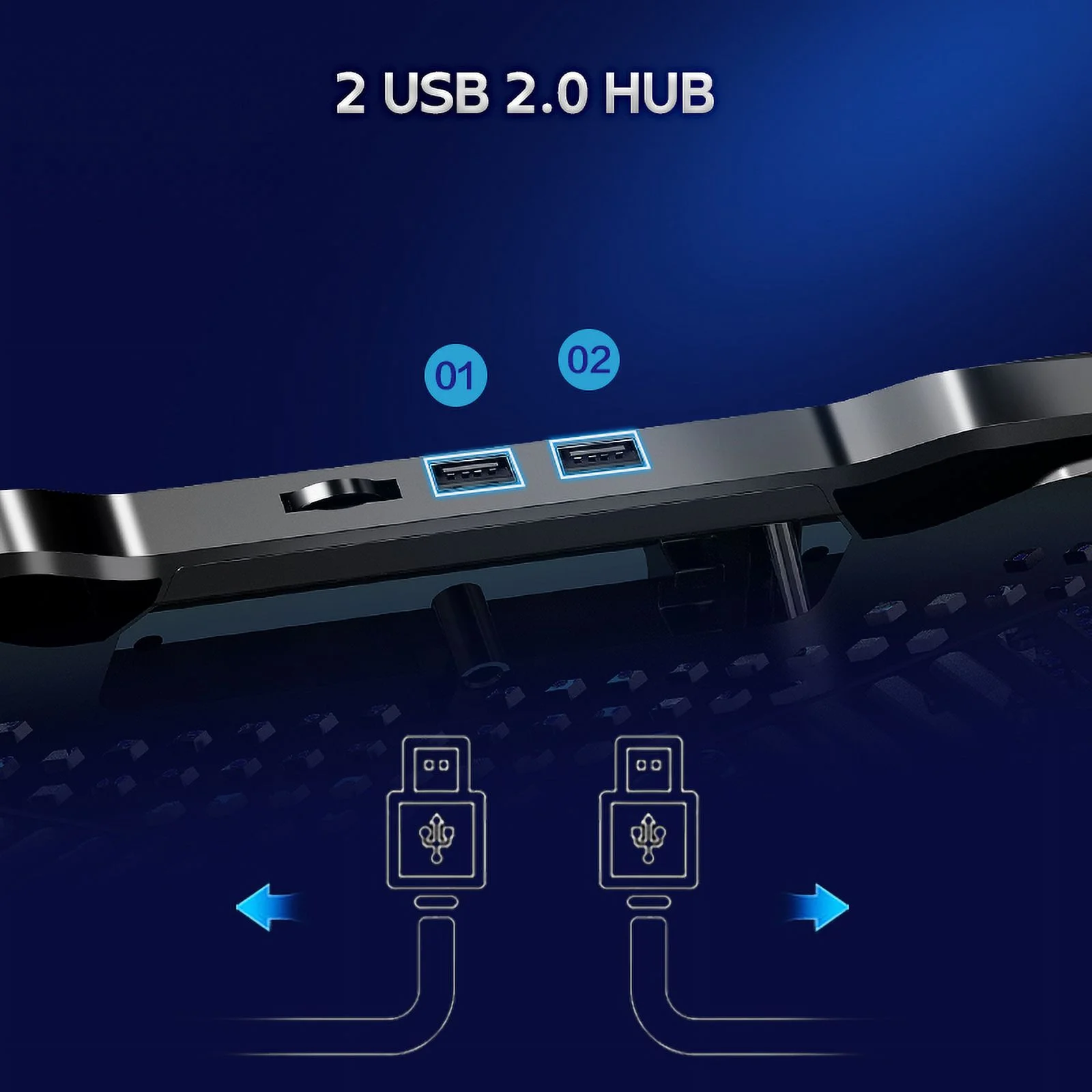 F2 Plus CoolCold Gaming Cooler 3 Big Fans Cooling Pad-