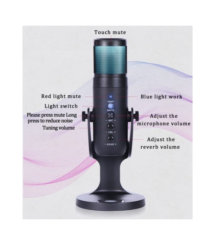 Jmary MC-PW9 RGB USB recording Microphone
