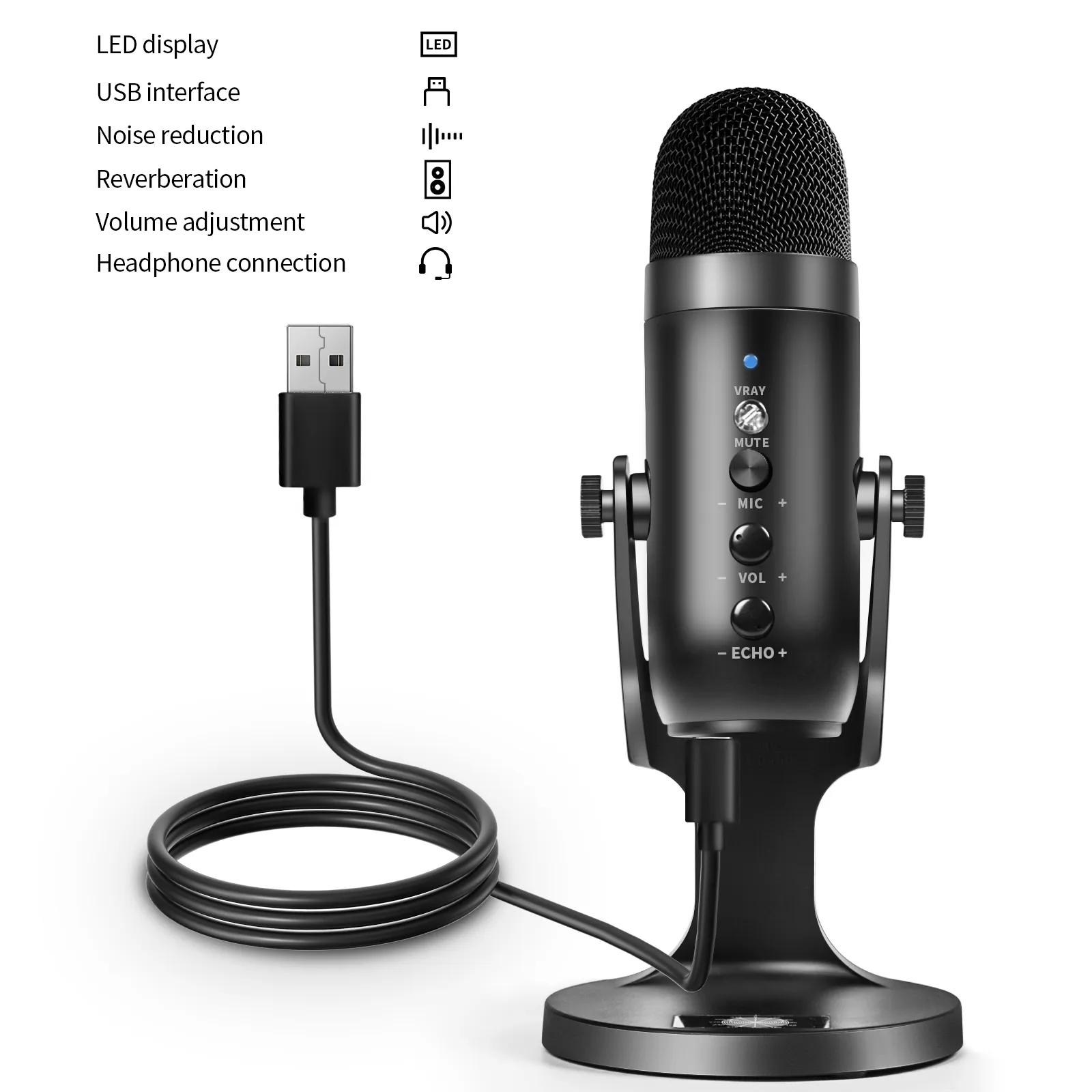 Home Microphone Jmary MC-PW8 Professional USB Microphone For Podcasting, Gaming, Streaming, Recordings With Noise Reduction Jmary MC-PW8 Professional USB Microphone For Podcasting, Gaming, Streaming