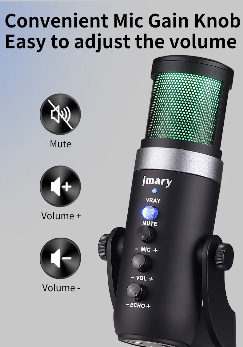 Jmary MC-PW9 RGB USB recording Microphone