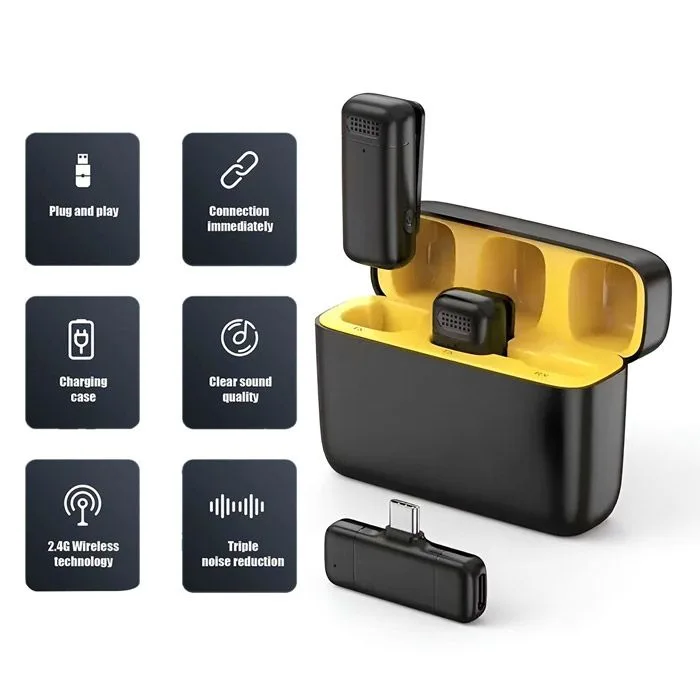 K13 Type-C ANC Dual Wireless Lavalier Microphone