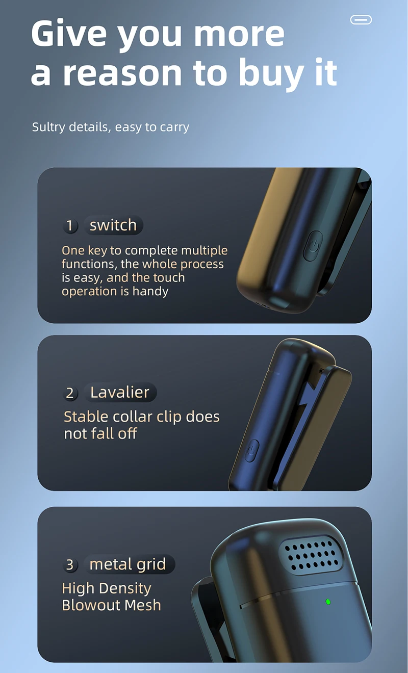 K13 Type-C ANC Dual Wireless Lavalier Microphone