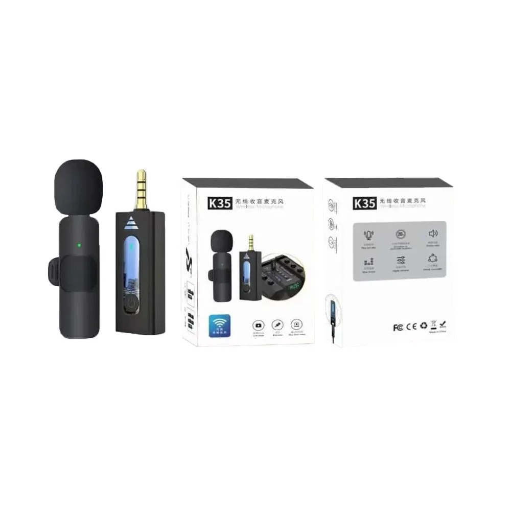 K35 High Quality Wireless Dual Microphone For Mobile Phone And Camera
