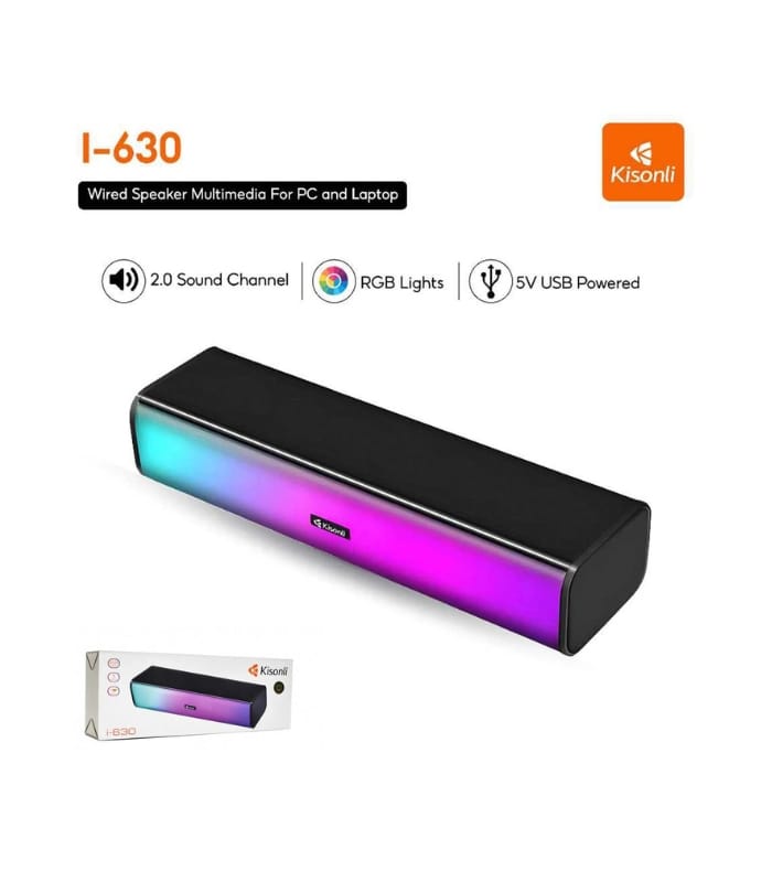 Kisonli I-630 Speaker Multimedia Usb Plug Rgb Colorful Light