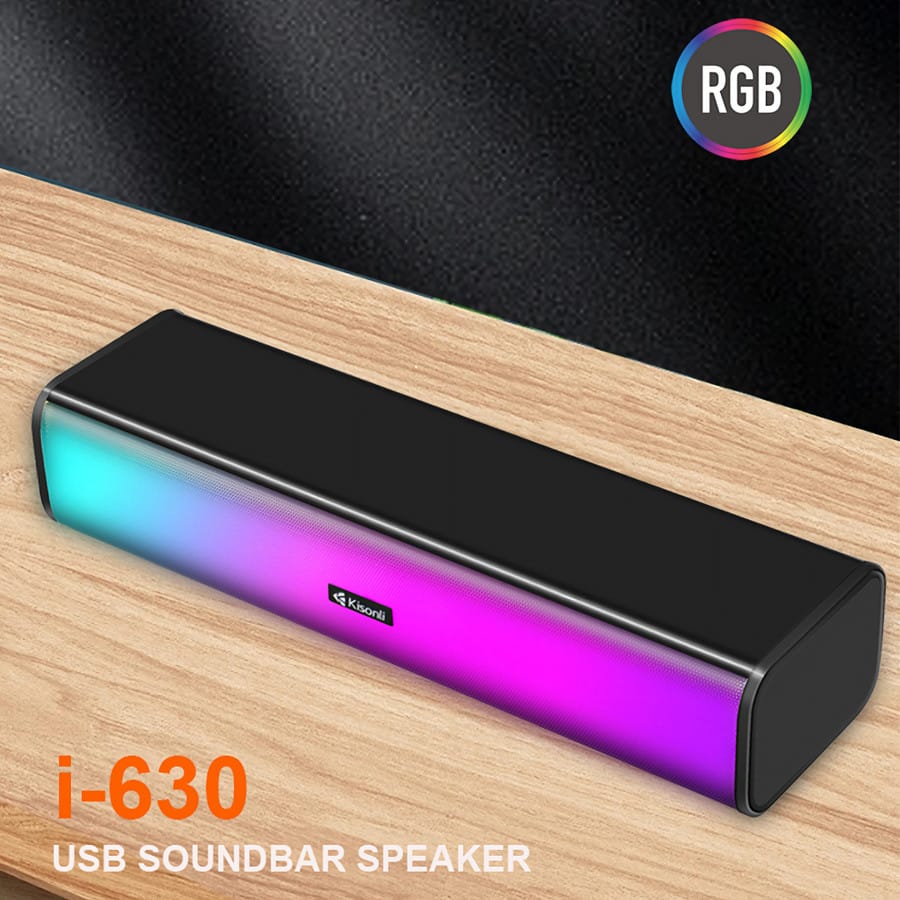 Kisonli I-630 Speaker Multimedia Usb Plug Rgb Colorful Light