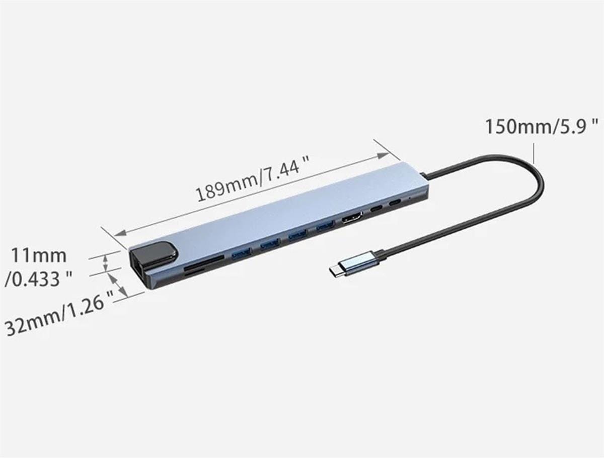U-SAN 10 In 1 Multiport Type C To HDMI 4K Hub Adapter