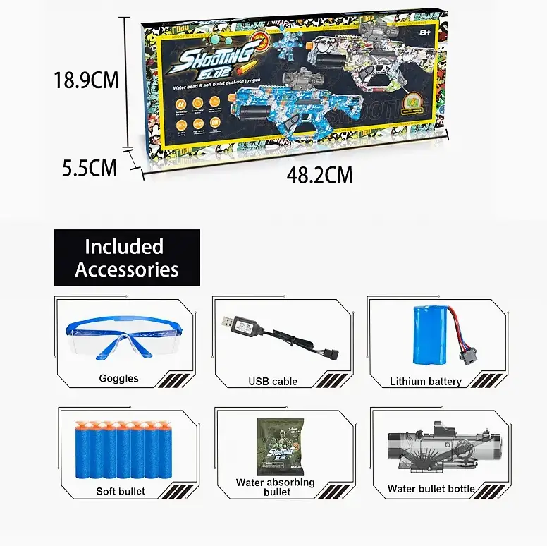 2 in 1 Soft Bullet Gun Electric Gel Ball Blaster Electric Gel Ball