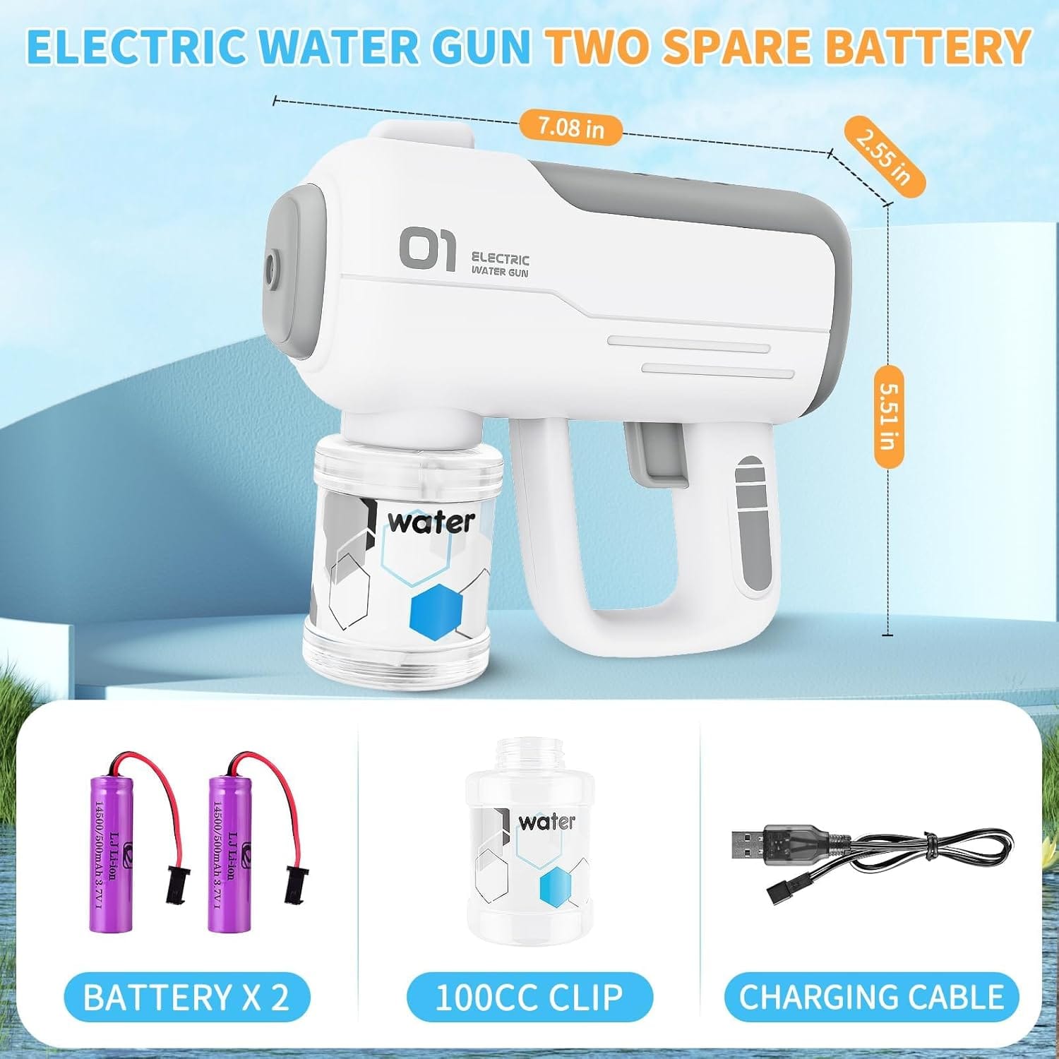 Excefore Electric Water Gun Toy – Shoots Up to 40 Feet, for Kids & Adults