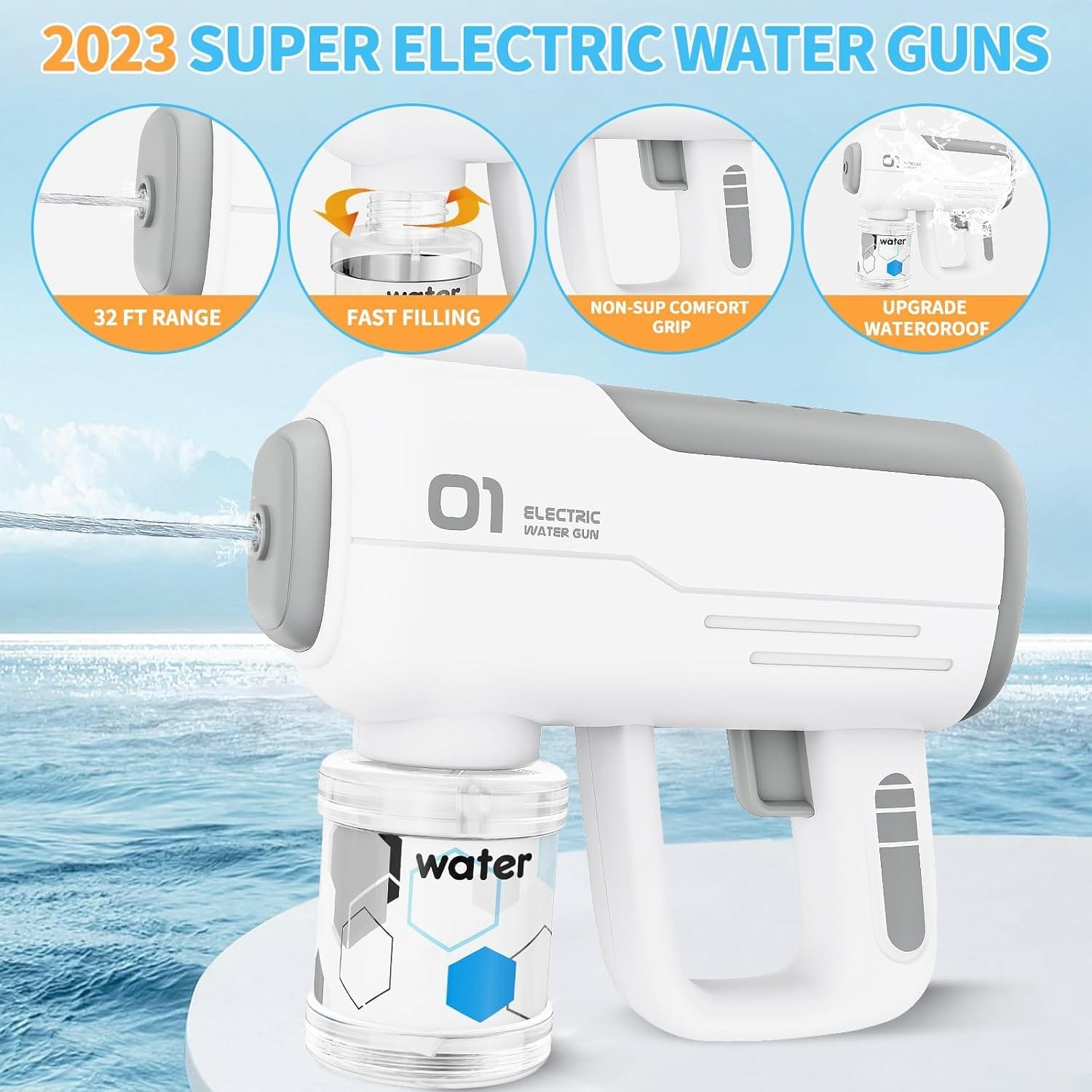 Excefore Electric Water Gun Toy – Shoots Up to 40 Feet, for Kids & Adults