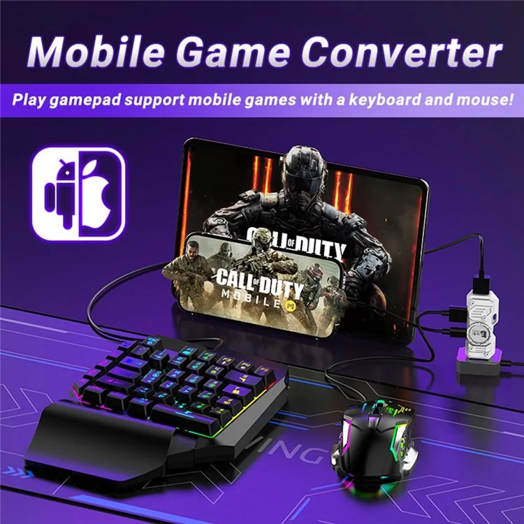 5in1 Mobile Gaming Keyboard Mouse M9 for BGMI