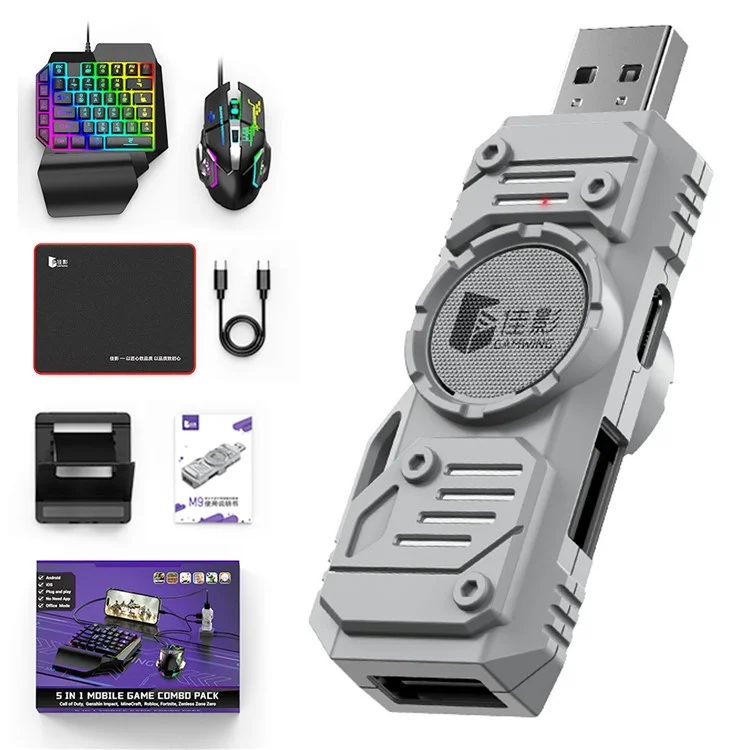 5in1 Mobile Gaming Keyboard Mouse M9 for BGMI